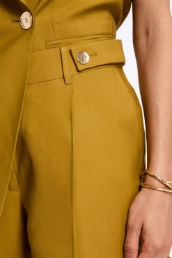 Morgan Pantalón estrecho en pernera Amarillo Sale