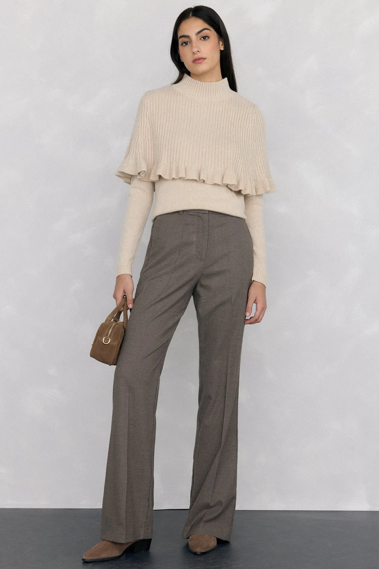 Pedro del Hierro Pantalón flare Marrón Hot