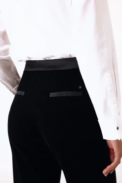 Pedro del Hierro Pantalón flare combinado Negro Hot