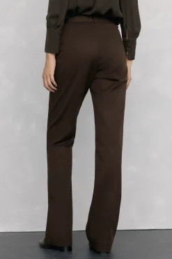 Pedro del Hierro Pantalón flare traje Marr&oacute;n Hot