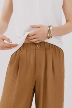 Cortefiel Pantalón fluido ancho Kaki Hot