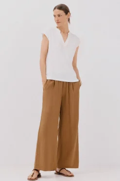 Cortefiel Pantalón fluido ancho Kaki Hot