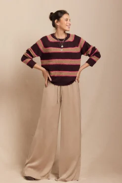 Slowlove Pantalón fluido satinado Beige Sale