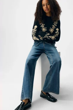 Object Pantalón fluido tencel Azul Discount