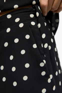 Object Pantalón gasa estampado Negro Sale