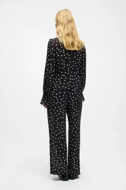 Object Pantalón gasa estampado Negro Sale