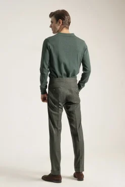 PuroEGO Pantalón gurkha slim fit Verde oscuro Discount
