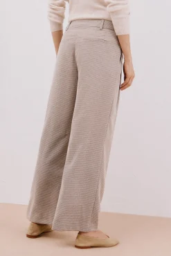 Cortefiel Pantalón largo ancho con pinzas Estampado beige Clearance