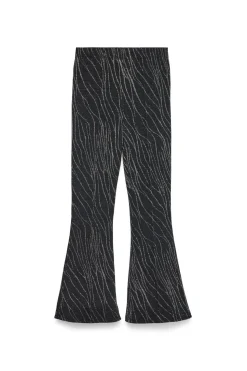 Vero Moda Pantalón largo campana con lúrex Negro Sale