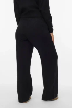 Vero Moda Curve Pantalón largo de punto talla grande Negro Clearance