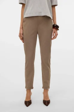 Vero Moda Pantalón largo de vestir Marr&oacute;n Online