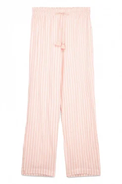 Women'secret Pantalón largo franela rayas naranja Sale