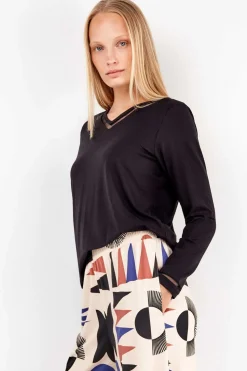 Gisela Pantalón largo motivos geométricos blanco Online