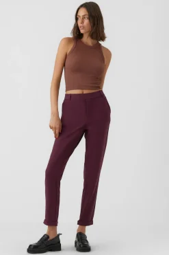 Vero Moda Pantalón largo recto Morado Outlet