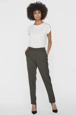 Vero Moda Pantalón largo recto Gris oscuro