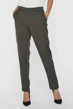 Vero Moda Pantalón largo recto Gris oscuro