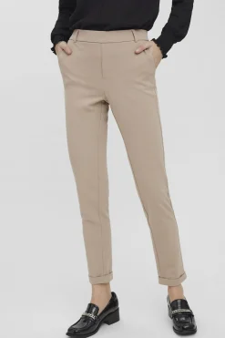Vero Moda Pantalón largo recto de mujer Marr&oacute;n New