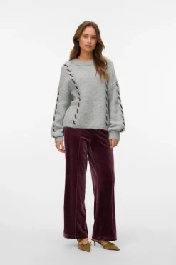 Vero Moda Pantalón largo terciopelo Morado Online