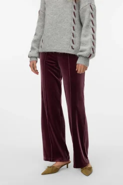 Vero Moda Pantalón largo terciopelo Morado Online