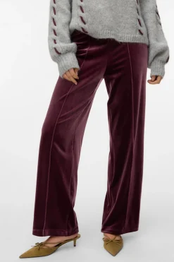 Vero Moda Pantalón largo terciopelo Morado Online