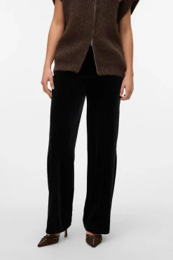 Vero Moda Pantalón largo terciopelo Negro Clearance