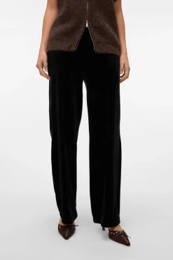 Vero Moda Pantalón largo terciopelo Negro Clearance