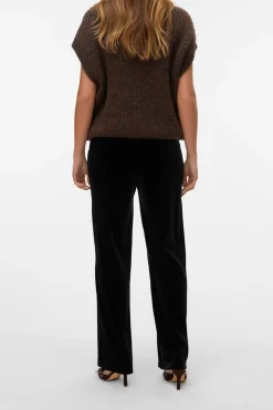 Vero Moda Pantalón largo terciopelo Negro Clearance