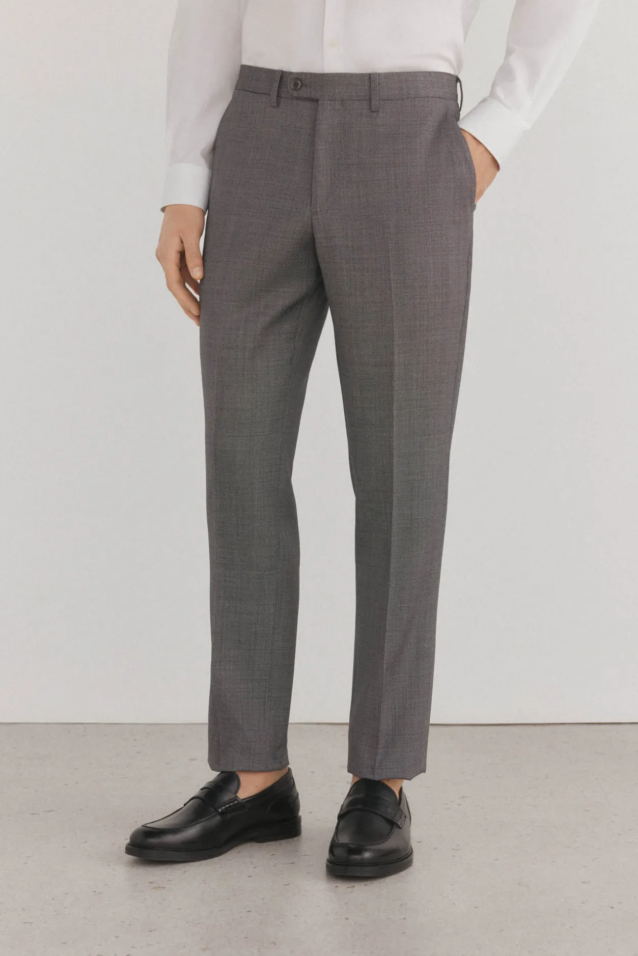 Pedro del Hierro Pantalón ojo de perdiz bi-stretch slim fit Gris Outlet