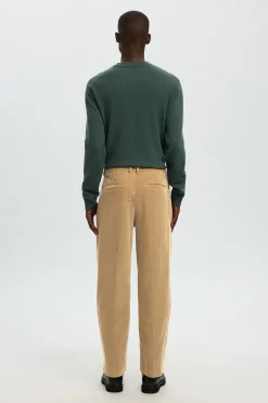 Selected Pantalón pana fit relajado Marr&oacute;n Sale