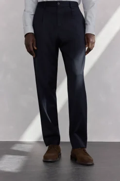 Pedro del Hierro Pantalón pinzas lana Azul Clearance