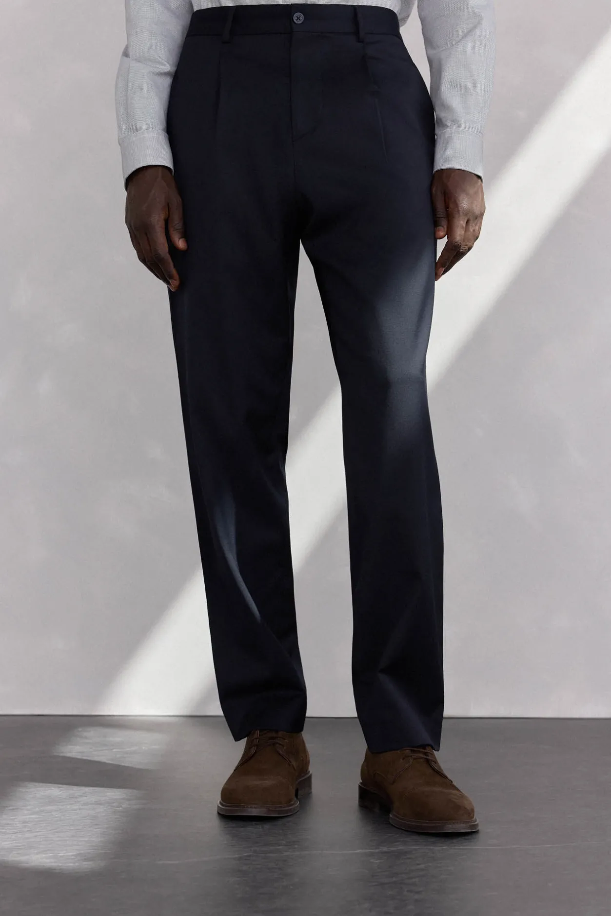 Pedro del Hierro Pantalón pinzas lana Azul Clearance