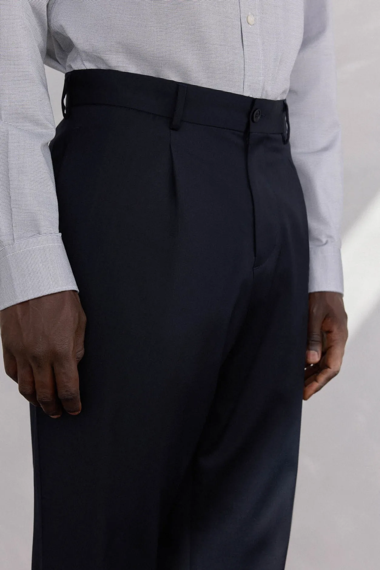 Pedro del Hierro Pantalón pinzas lana Azul Clearance