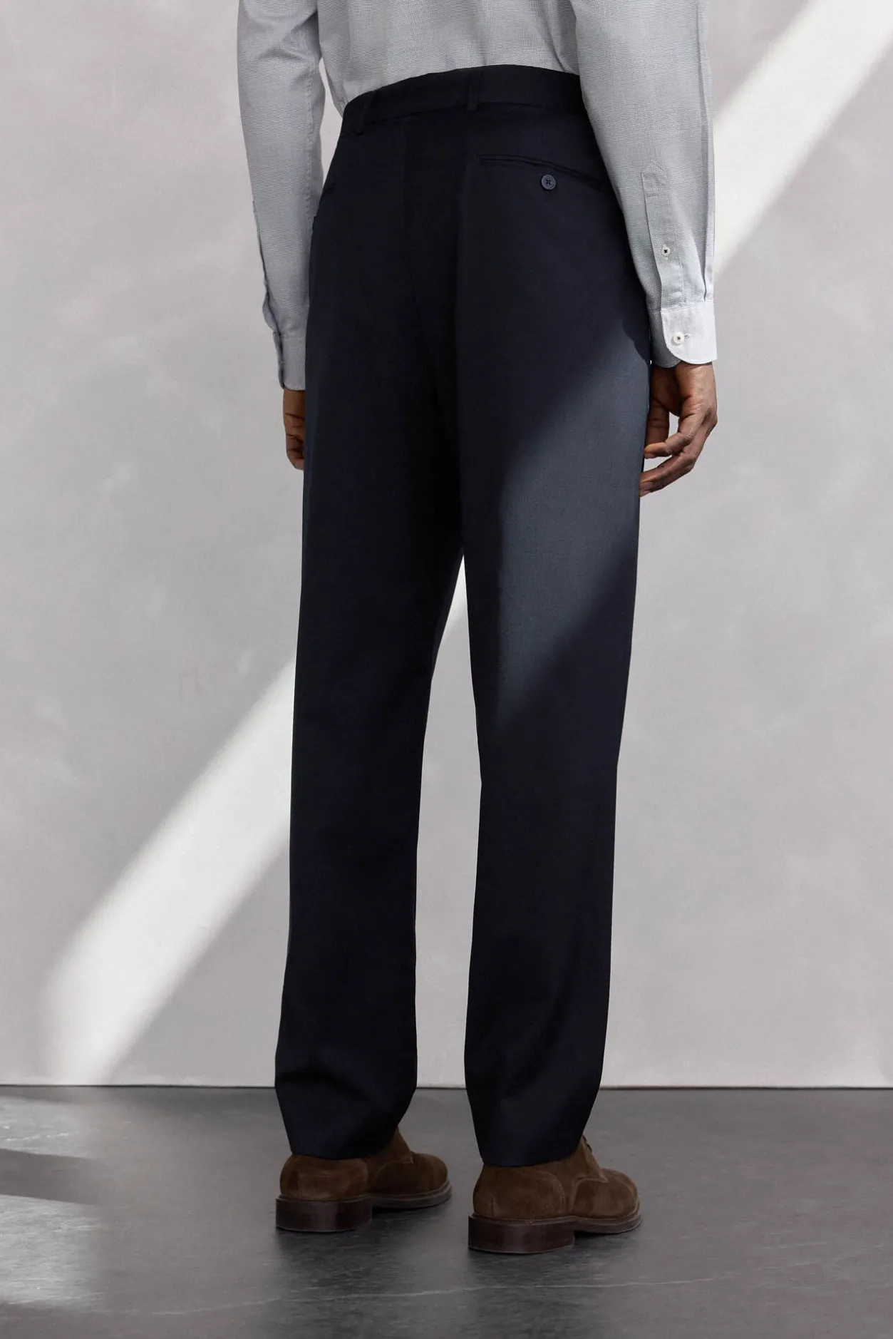 Pedro del Hierro Pantalón pinzas lana Azul Clearance