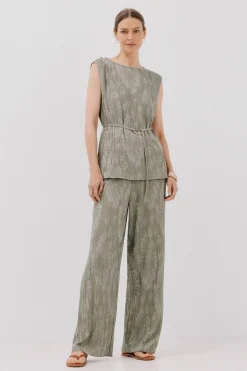 Cortefiel Pantalón punto jacquard Kaki Hot