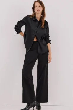 Cortefiel Pantalón punto roma espiga Negro New