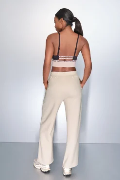 Dash and Stars Pantalón recto ancho canalé beige nude Outlet