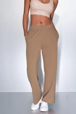 Dash and Stars Pantalón recto ancho canalé marrón nude Best