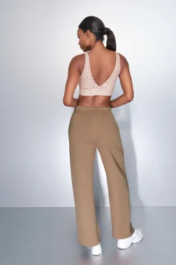 Dash and Stars Pantalón recto ancho canalé marrón nude Best