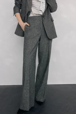 Pedro del Hierro Pantalón recto cheviot Gris