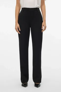 Vero Moda Pantalón recto con cintura elástica Negro New