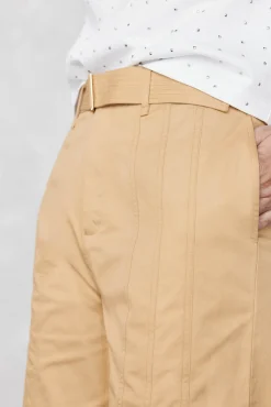 Pedro del Hierro Pantalón recto con detalle de costuras Amarillo Discount
