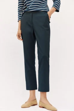 Cortefiel Pantalón recto con goma en la espalda Azul marino Sale