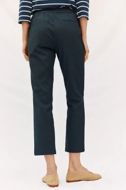 Cortefiel Pantalón recto con goma en la espalda Azul marino Sale