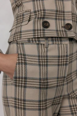 Pedro del Hierro Pantalón recto de cuadros Marr&oacute;n Best