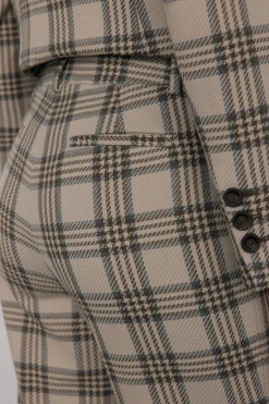 Pedro del Hierro Pantalón recto de cuadros Marr&oacute;n Best