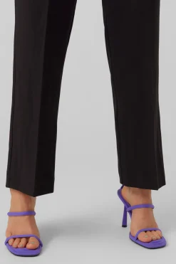 Vero Moda Pantalón recto de mujer de talle alto Negro Clearance