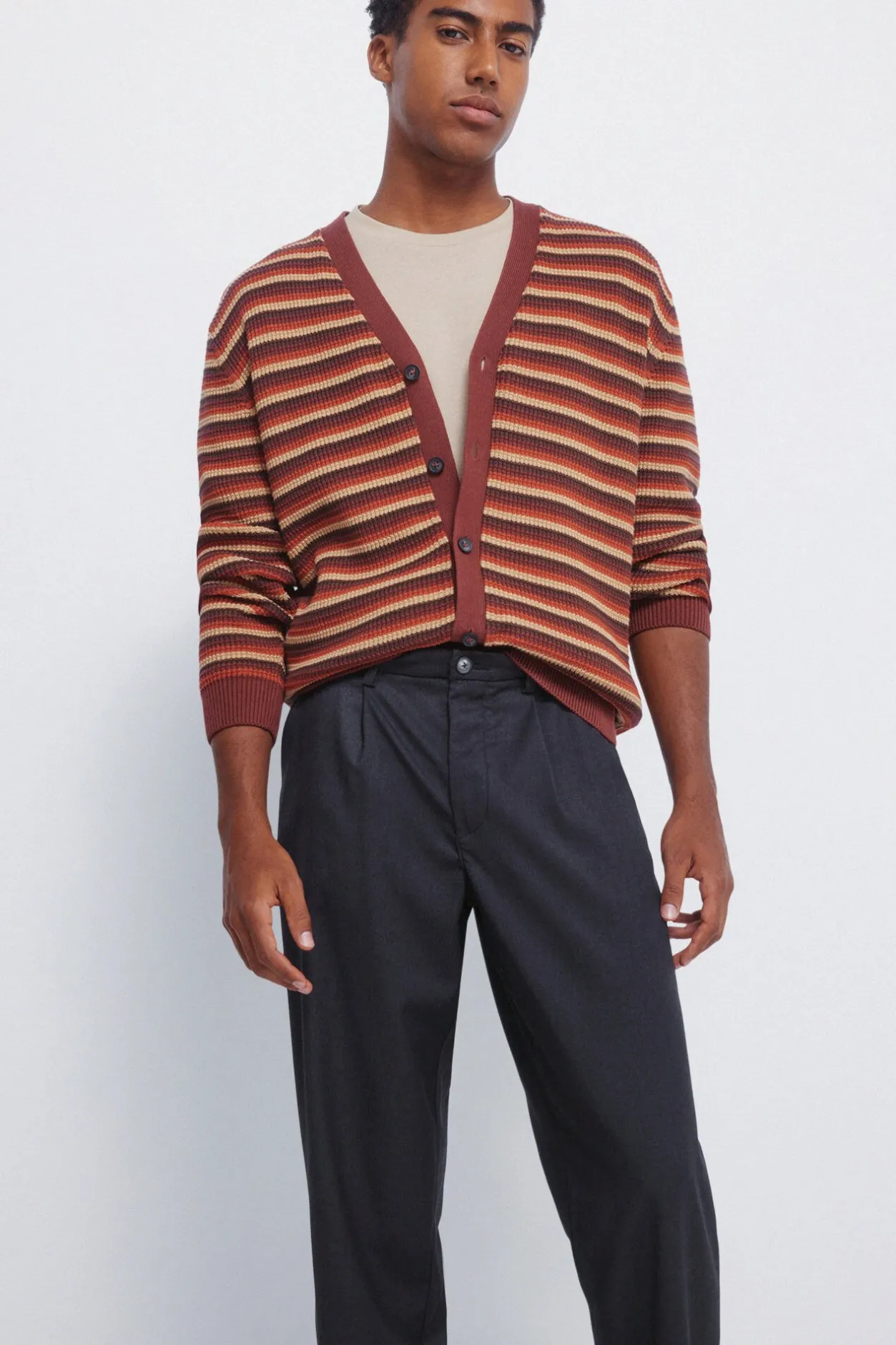 Springfield Pantalón recto pliegues wide straight fit gris Best