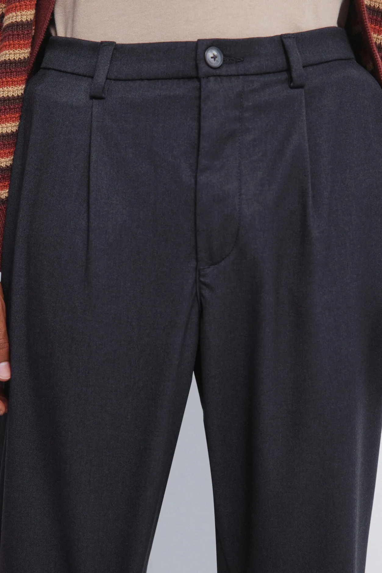 Springfield Pantalón recto pliegues wide straight fit gris Best