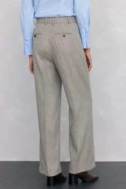 Pedro del Hierro Pantalón recto textura espiga Gris Sale