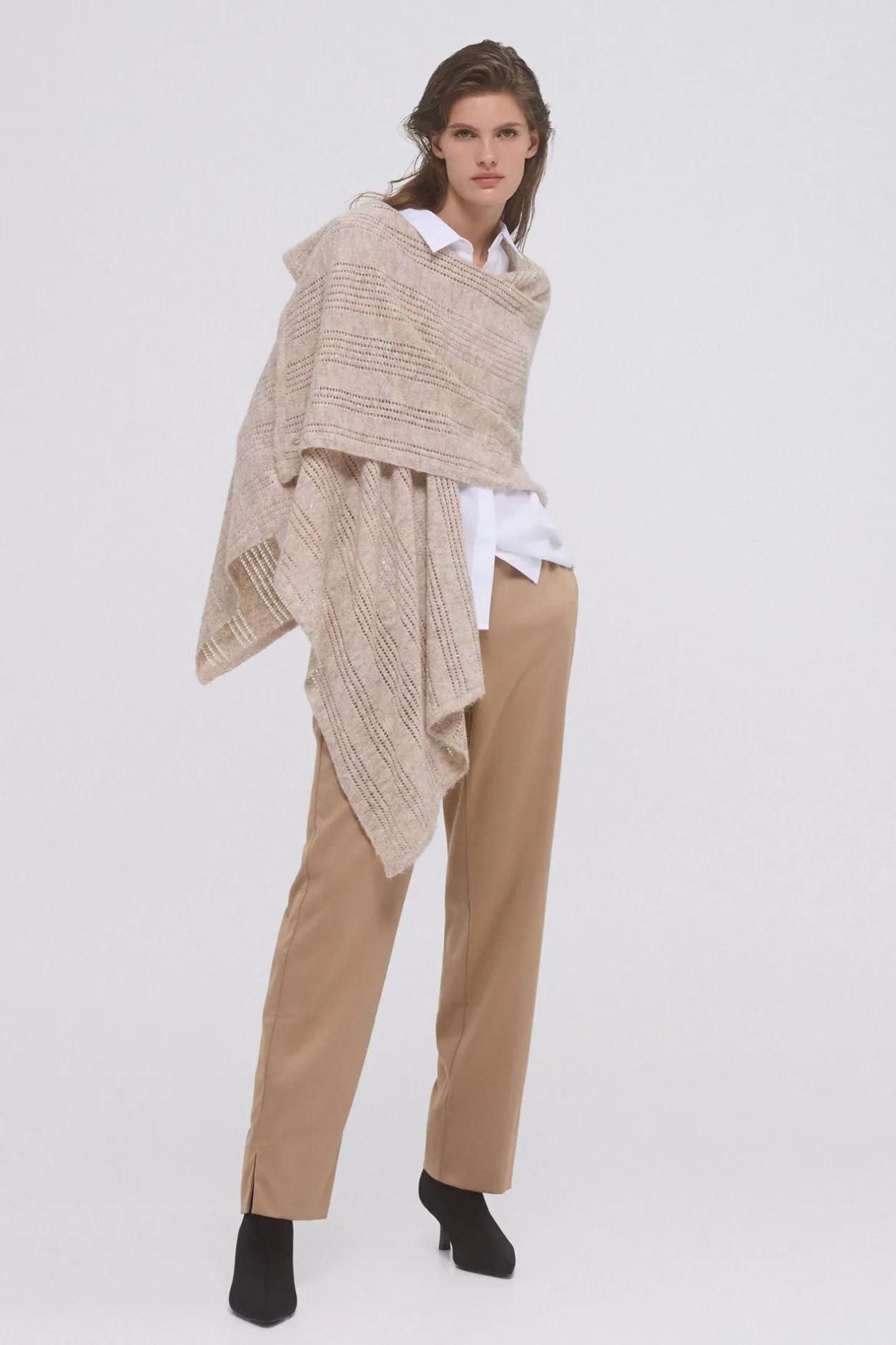 Pedro del Hierro Pantalón recto trabilla Beige Discount
